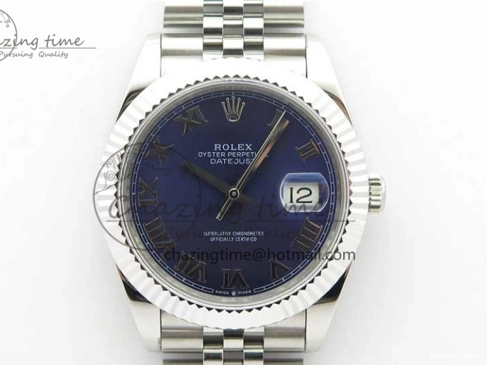 0203 ModernLook DateJust 41mm 126334 SS BP Maker 1:1 Best Edition New Version Blue Roman Dial on Jubilee Bracelet 3033